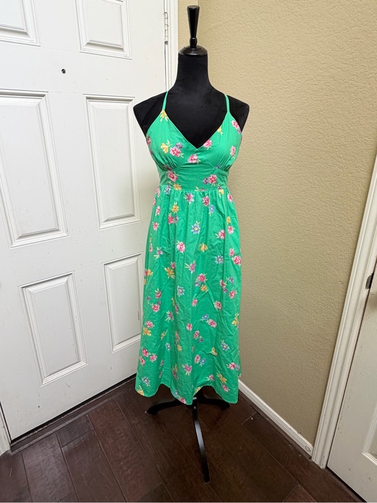 Nobody'S Child Dresses & Skirts - Green Floral Spaghetti-Strap Maxi Dress